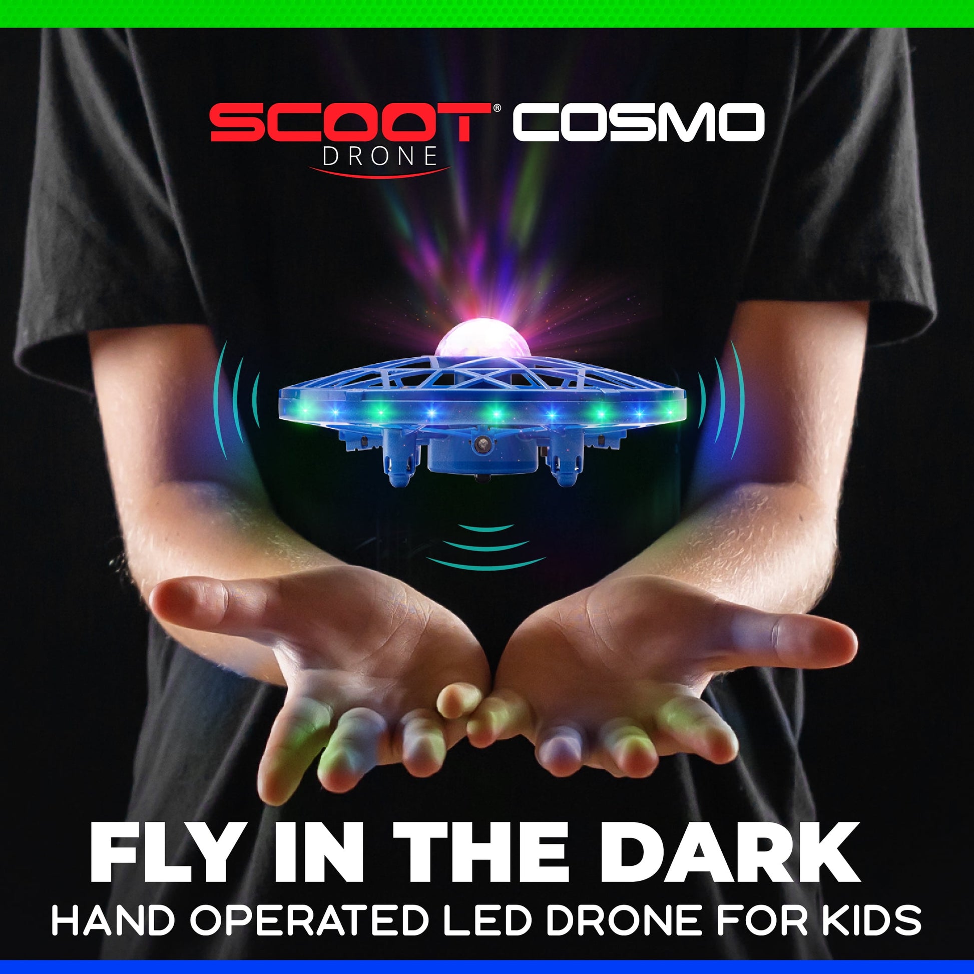 Scoot Toy Cosmo Aerial Drone Hand Controlled Mini Drone with Projector LED Light